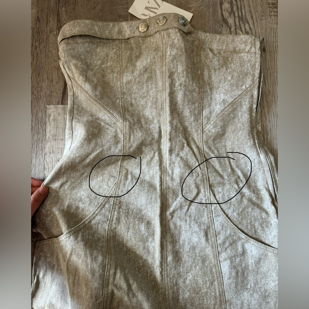 ZARA PRINTED LINEN BLEND JUMPSUIT - SIZE S - BRAND NEW WITH TAG - Picture 5 of 15